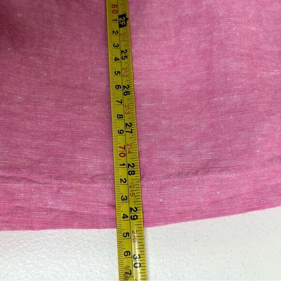 Cubavera Linen Blend Pink Panel Shirt Short Sleeve Button Front Men Size XL - Picture 12 of 13